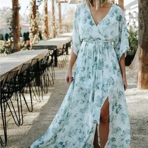Baltic born sage flower kimono maxi XL